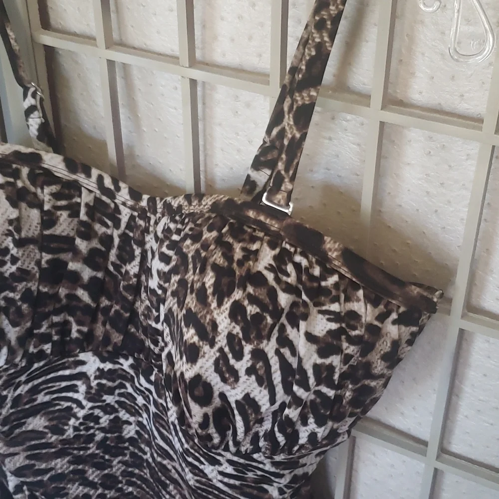 Penbrooke animal print draped waist tammy control new swimming suit 16